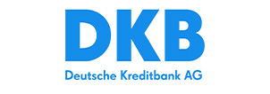DKB-Logo in Blau, Schriftzug "Deutsche Kreditbank AG" darunter.