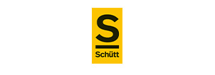 Gelbes Logo mit einem schwarzen "S" und dem Text "Schütt" darunter.