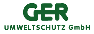 Logo GER UMWELTSCHUTZ GmbH, dunkelgrün mit klaren Buchstaben auf weißem Hintergrund