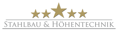 Logo mit fünf goldenen Sternen und grauem Schriftzug darunter